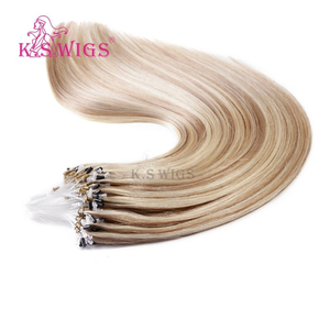 Cabello Liso Natural Virgen Remy Chino 100% al por Mayor con Micro Anillos, Cutícula Alineada, Doble Trama, Sin Caída, Color con Mechas - Product Image 1