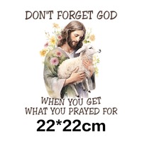 Vente en gros DIY Lettre de Dieu religieux Transferts presse à chaud Étiquettes DTF sur film plastique PET pour vêtements Conception de prières anglaises
