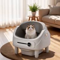 Bac à litière autonettoyant pour chat 80L, ouvert, automatique, intelligent, avec contrôle WiFi via application, 3 protections