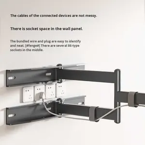 قطب معدني من الفولاذ 37-65 بوصة مع قوس متأرجح قابل للطي 90 درجة قابل للطي مثبت على الحائط - Product Image 4