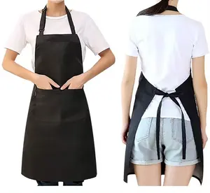 Wholesale Custom Logo Waterproof Dishwasher Apron Polyester 100% Organic Cotton Canvas Cleaning Cooking Chef Aprons