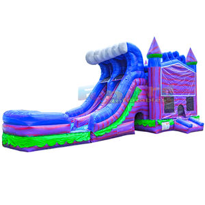 زحليقة مائية للأطفال بتصميم استوائي، ألعاب قابلة للنفخ، قلعة نطاطة، منزل قفز للأطفال الصغار - Product Image 1