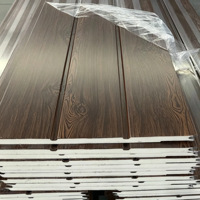 Panneaux sandwich en mousse de polyuréthane décoratifs pour murs extérieurs, bardage composite en PU pour maison, revêtement acoustique en bois et métal