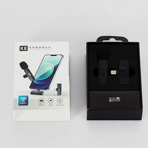 K8 Lapel <strong>Microphone</strong> Outdoor Live Broadcast Anchor Recording Equipment Lapel <strong>Microphone</strong> One Drag Two Wireless Lavalier Microph - Product Image 2