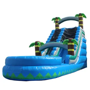 Wholesale free standing water slide-Inflatable Slide Free Shipping 18ft Guangzhou Tropical Inflatable Water Slide