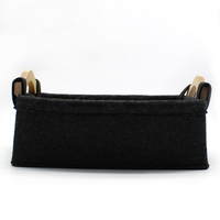 Panier de rangement pliable en feutre écologique avec poignée en bois, design carré multifonctionnel pour le rangement de jouets et de vêtements à la maison - LINFEI FELT