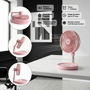 Ventilador <span class=keywords><strong>de</strong></span> Camping Eléctrico Recargable y Plegable con Control Remoto, Luces LED y Motor sin Escobillas - Ideal para Uso en Exteriores y Hoteles - Product Image 6