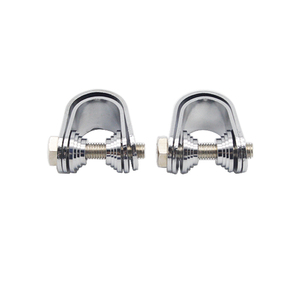 Klem sandaran kaki krom Universal klem sandaran kaki untuk rangka Diameter sepeda motor 1-1/8 "ke 1-1/3/8" - Product Image 1