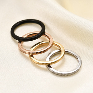 Four Color Geometric Stainless Steel <b>Ring</b> 8mm Minimalist Design For Gift - Product Image 2