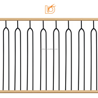 Vente en gros Carré décoratif d'intérieur 1/2 "Broches d'escalier en fer en forme de U Balustre en fer forgé pour escalier et garde-corps