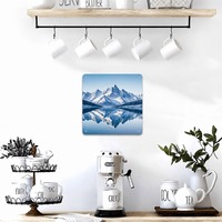 Kar Dağı Gölü Yansıması Alüminyum Panel Tablo Metal Dekoratif Plaka Alüminyum Duvar Paneli 20 cm