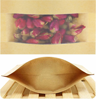 Sachets Doypack Personnalisés en Papier Kraft Recyclable avec Fenêtre et Fermeture Zip Refermable, Qualité Alimentaire, pour Snacks, Noix, Café, Salades