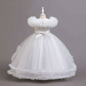 Gonna lunga floreale con paillettes europea da principessa adatta a 5-14 anni abito da festa trasparente in Mesh gonfio per ragazze - Product Image 6