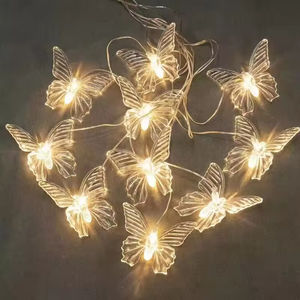 Lustre papillon de mariage, lumières LED suspendues au plafond, acrylique transparent, moderne, 20x15cm, luxe - Product Image 1