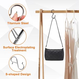 LEONTOOL Pcs <b>S</b> <b>Hooks</b> For Hanging With Safety Buckle Inch Heavy Duty Metal <b>S</b> Shaped Closet <b>Hook</b> Pot Rack <b>Hooks</b> For Hanging Plants - Product Image 3