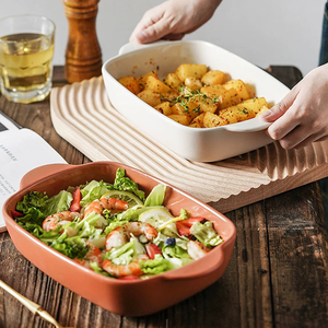 Plat de cuisson en céramique four électrique rectangulaire en céramique plat spécial <span class=keywords><strong>fromage</strong></span> risotto bol de cuisson plaques de cuisson pour restaurant - Product Image 5