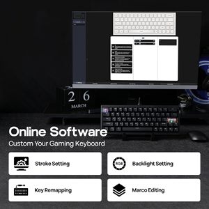 Teclado Gaming Compacto <span class=keywords><strong>CIDOO</strong></span> C60 HE con Efecto Hall, 60%, Interruptores Silenciosos Sin Contacto, Junta Poron, Hot-Swap, Controlador Web para PC - Product Image 5