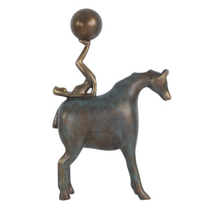 Escultura Decorativa de Bronce Imitación: Pastor de Vacas Montando a Caballo, Decoración Moderna para el Hogar, Sala de Estar, Escritorio - Product Image 5