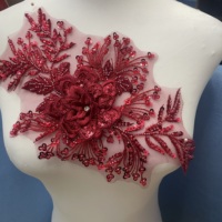 Patch de fleurs en maille à sequins tridimensionnels pour l'industrie lourde