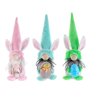 Gnomo de Pascua con Huevos, Muñeco de Peluche, Conejo de Primavera, Decoración Hecha a Mano, Figura Escandinava de Tomte, Decoración para Mesa del Hogar - Product Image 5