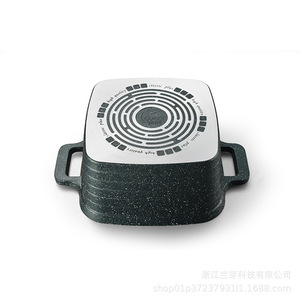 Square Non-Stick <b>Saucepan</b> With Lid Deep Aluminum Pot For Kitchen Cooking Set - Product Image 5