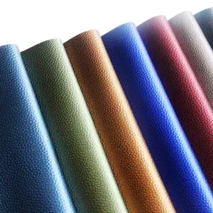 Metallic Lychee Pattern Foiled PU Leather Faux Leather for Shoes Handbags -  China PU Leather and PU Synthetic Leather price