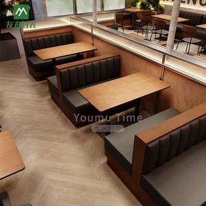 Arredamento Personalizzato per Ristoranti, Combinazione di Tavoli e Sedie per Caffetterie, Divano in <span class=keywords><strong>Legno</strong></span> per Ristoranti Commerciali - Product Image 6