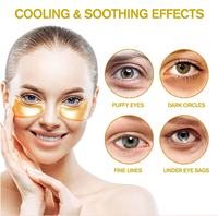 Masque et patch pour les yeux à l'or et au collagène avec formule hydratante aux cristaux, adoucit et hydrate la peau