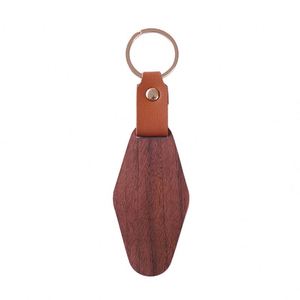 Porte-clés en bois personnalisable à graver soi-même, avec logo gravé au laser, pour cadeaux d'entreprise, fêtes, ou comme pendentif de voiture - Product Image 4