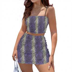 2-teiliger Anzug Hot Sexy Boob Tube Top in sehr kurzem Rock Polynesian Tribal Samoa Custom 2024 Damen Cropped Top Knit Party Wear - Product Image 5