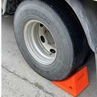 Nouvel embaseur de roue triangulaire manuel en polyuréthane jaune-orange, robuste, antidérapant, 20 tonnes, pour camions, remorques et parkings
