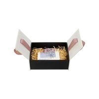 Boîte cadeau de luxe personnalisée à double porte ouverte ruban bijoux parfum cosmétiques boîtes d'emballage pour mariage saint valentin