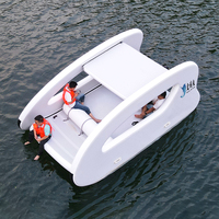 Nouveauté 2024, Bateau Catamaran Maison Électrique Gonflable Multicoque Durable à Deux Étages pour Loisirs Aquatiques