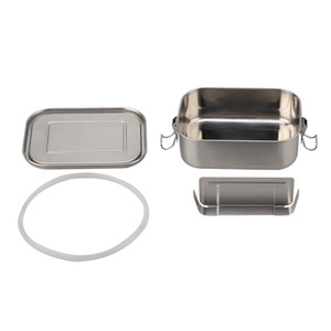 Boîte à lunch bento écologique en acier inoxydable, ensemble de contenants alimentaires en métal avec clips de verrouillage - Product Image 2
