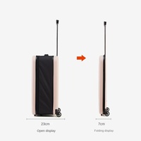 Ensemble de valise unisexe avec logo personnalisé d'usine Nouveau design Roulette à roulettes pliable en ABS + PC Chariot à bagages à main
