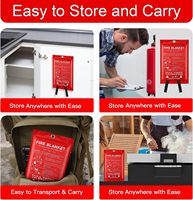 Couverture anti-incendie de 1m / 1.2 m / 1.8 m avec fibre de verre rouge pour la maison et la cuisine