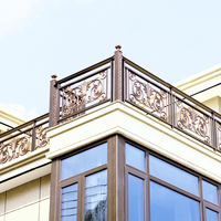 Système de clôture extérieure de garde-corps en aluminium de couleur unie de taille personnalisée avec balustrade de main courante de modélisation 3D et clôture en aluminium