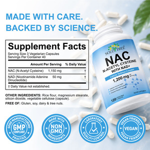 แคปซูล <span class=keywords><strong>NAC</strong></span> วีแกน ปราศจาก GMO จำนวน 120 เม็ด แบรนด์ส่วนตัว สารต้านอนุมูลอิสระ เสริมภูมิคุ้มกันและพลังงาน พร้อมสารเสริม N-Acetyl Cysteine และ NAD+ - Product Image 6