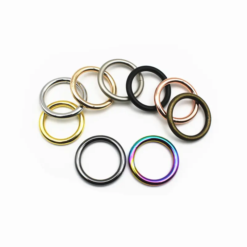 Fer souder en métal avec boucle ronde, anneau rond pour sacs à main/collier en animal de compagnie, 10 pièces, 25mm