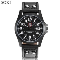 Nouvelles Montres Hommes à Quartz Décontractées avec Logo Personnalisé d'Usine, Bracelet en Cuir Tendance, Style Sportif, Calendrier, Cadran 40mm