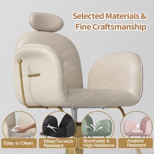 Sillón de Barbería Reclinable Madamcenter Elegant Beauty Salon, Giratorio 360 Grados, Reclinable, Altura Ajustable, Cuero Sintético - Product Image 3