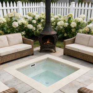 Piscina sobre suelo, spa, piscina cuadrada premium de fibra de vidrio con acabado de mosaico para spa exterior. - Product Image 6