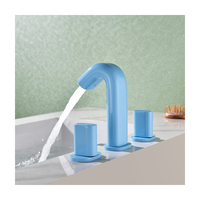 Robinet de lavabo en céramique en laiton de luxe Robinets dosés montés sur le pont à 3 voies Mélangeur de vanité de salle de bain chromé moderne à 3 trous