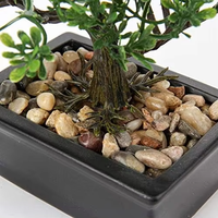 OH ARTS Petit Bonsaï Artificiel Intérieur Genévrier Fausses Plantes Décor Pots en Céramique pour Maison Salon Salle de Bain Étagère Ferme