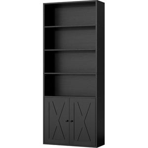 Estantería de Madera con Puertas para Libros, Librería, Mueble para Sala de Estar - Product Image 1