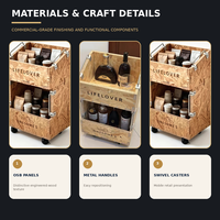 Chariot de présentation rustique en métal OEM/ODM pour café, snacks, bouteilles de vin – Publicité en supermarché – Léger et écologique