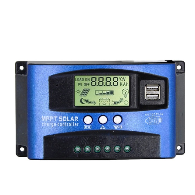 MPPT Solar Charge Controller PWM 100A 60A 50A 40A 30A Solar Power Regulator 12V 24V Auto Dual USB LCD Display Load Discharger