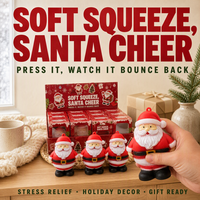 Jouet Squishy Père Noël Mignon en TPR à Remontée Lente, Extensible, Anti-Stress, Jouet Fidget, Cadeaux de Noël pour Enfants et Adultes