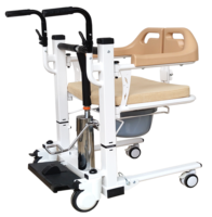 Chaise de transfert de patient, chaise-commode pour personnes handicapées avec siège rotatif réglable à 360° °   Support pivotant pour utilisation au chevet et dans la salle de bain
