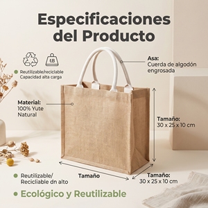 Bolsa de Yute Resistente de Gran Capacidad, Diseño Funcional para Transportar Artículos Pesados, Personalizable con Marca - Product Image 6